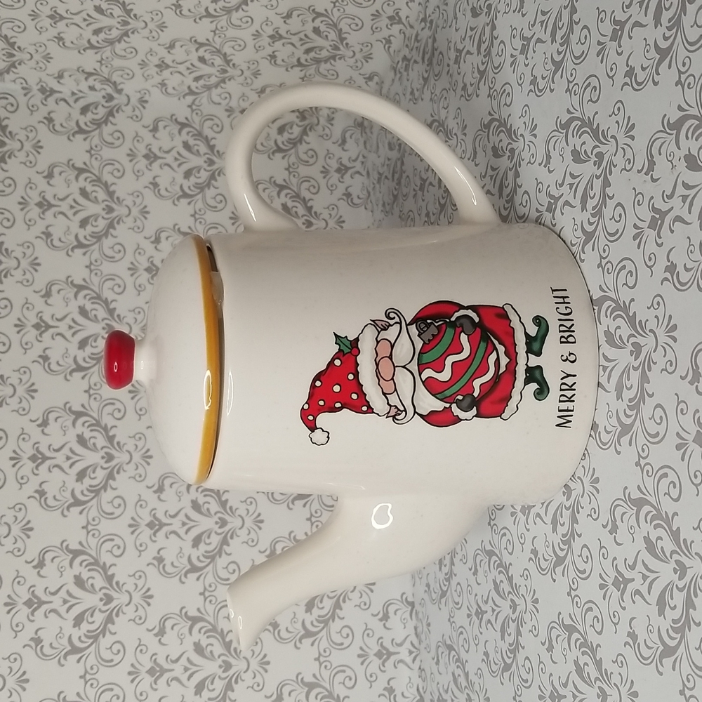 New Merry & Bright Ceramic Gnome Teapot